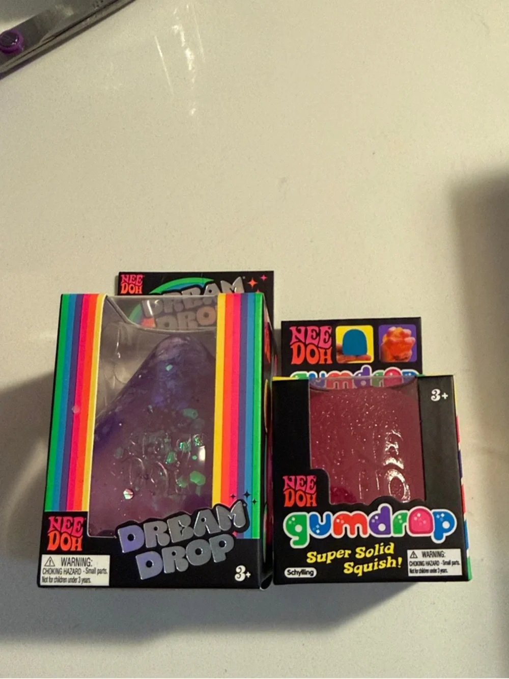 NeeDoh Gumdrop & Dream Drop Sensory Set - Purple & Red
